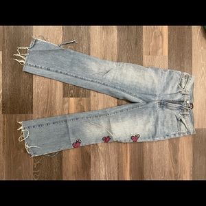BDG jeans. Hand painted butterflies